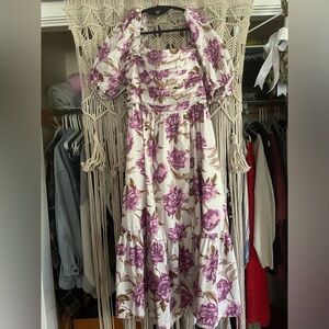 Abercrombie Emerson Poplin Puff Sleeve Midi dress